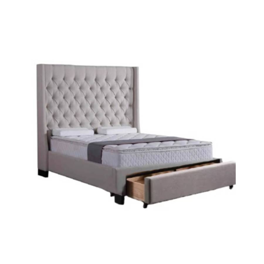 Santorini Fabric Queen Bed with Drawers