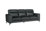 Duke Leather 3+2 Seat Sofa Set - Black