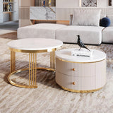 Waldorf Stone Coffee Table Set with Drawers