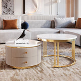 Waldorf Stone Coffee Table Set with Drawers