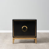 Kenza 2 Drawer Bedside Table - Black